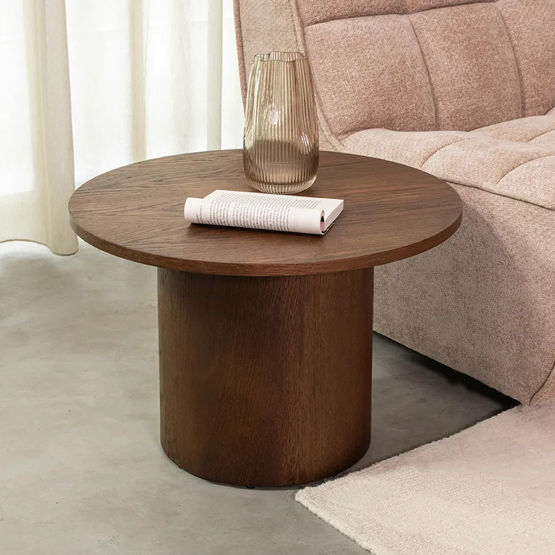 Label51 Salontafel Oliva Rond - Walnoot en Eiken - Diameter: 60 cm