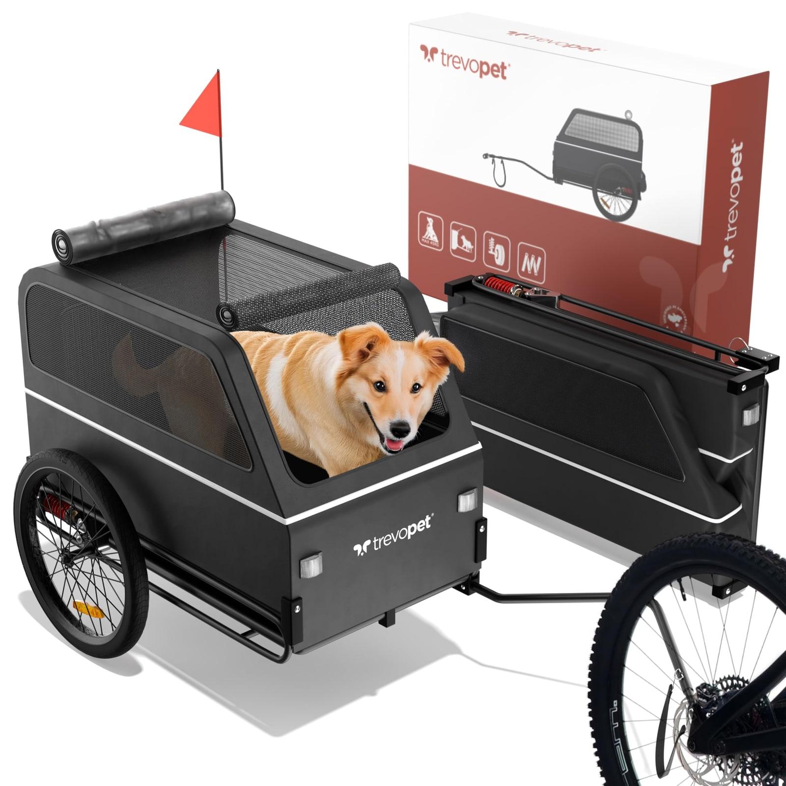 Hundeanhänger Fahrradanhänger Hundefahrradanhänger XL - Faltbar - Belastbar bis 45 kg - Mit Federung - Für E-Bike und Fahrrad