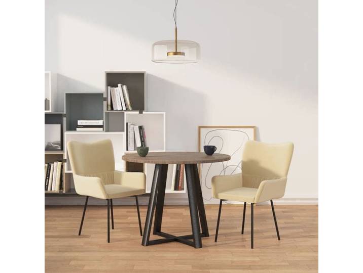Mode Chaises à manger JILL (Set de 2) Crème Velours LV1884