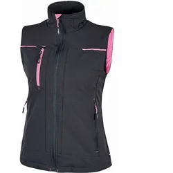 Damen Stretch Weste "SATURN LADY" - XL (DE size: L) - grey/fucsia