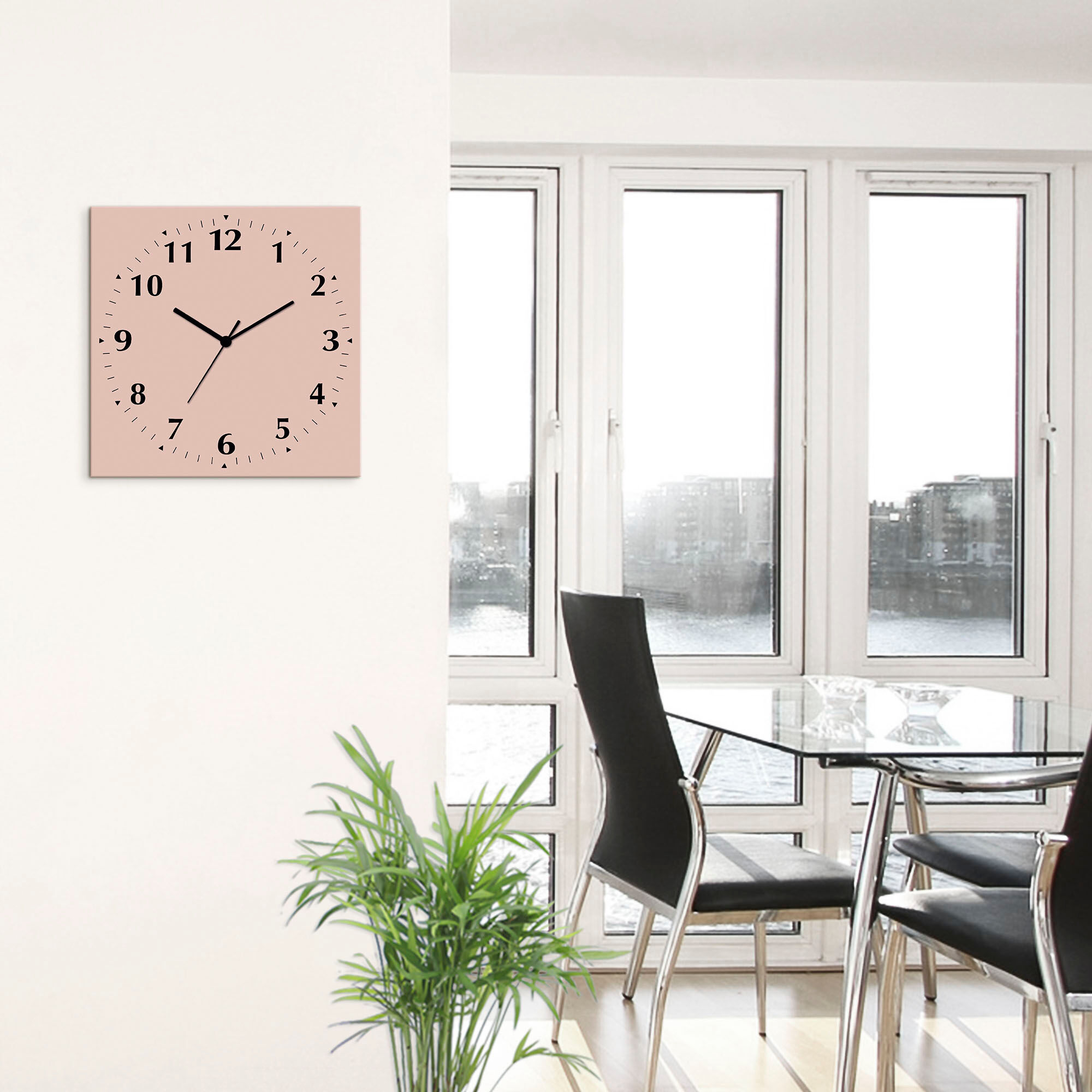 Wanduhr ARTLAND "Uni Trendfarben", rosa, B:30cm H:30cm T:0,3cm, Wanduhren, Wanduhr, wahlweise mit Quarz- oder Funkuhrwerk, lautlos ohne Tickgeräusche rosa B/H/T: 30cm x 30cm x 0,3cm, Funkuhr, 12 Ziffern