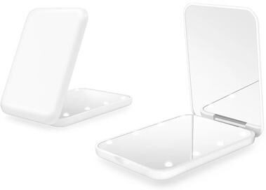 Uplift Picks Compact LED Pocket Makeup Mirror 1X 3X Magnifying Travel Cosmetic Mirror white 3x