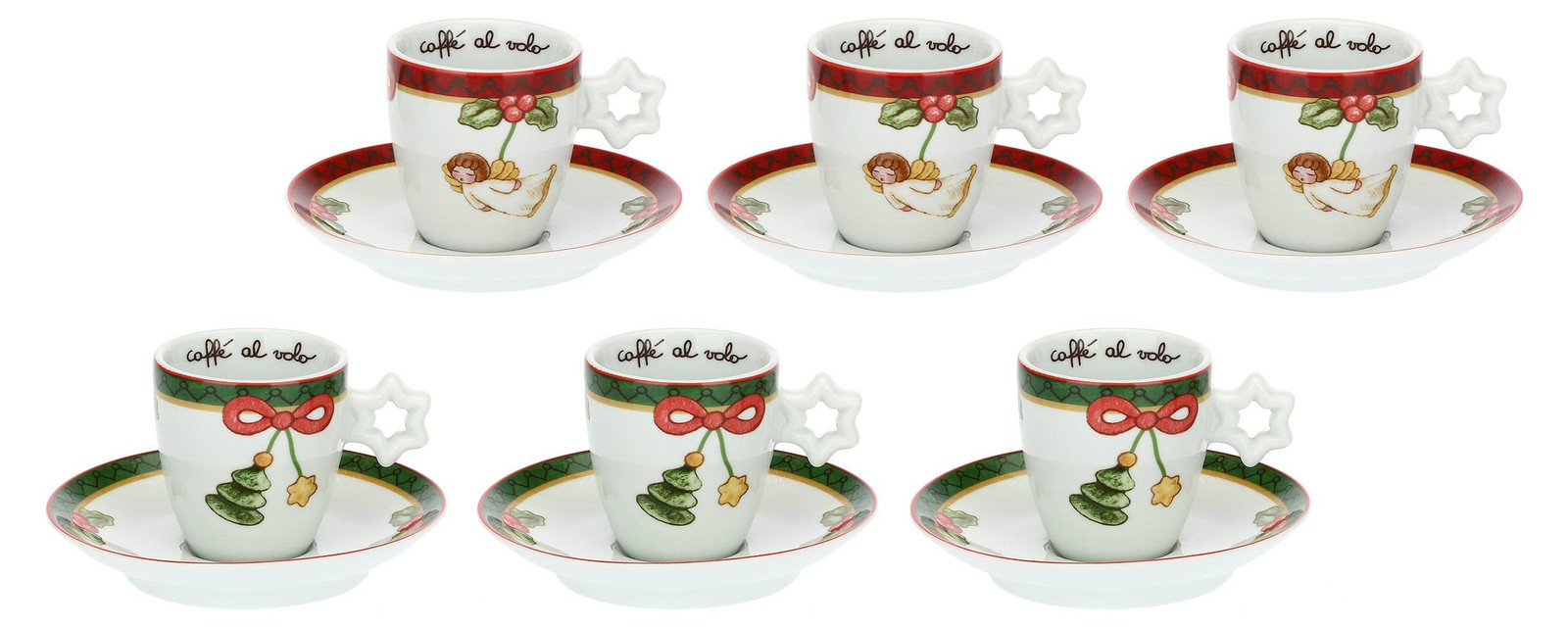 Thun Magico Natale set met 6 espressokoppen