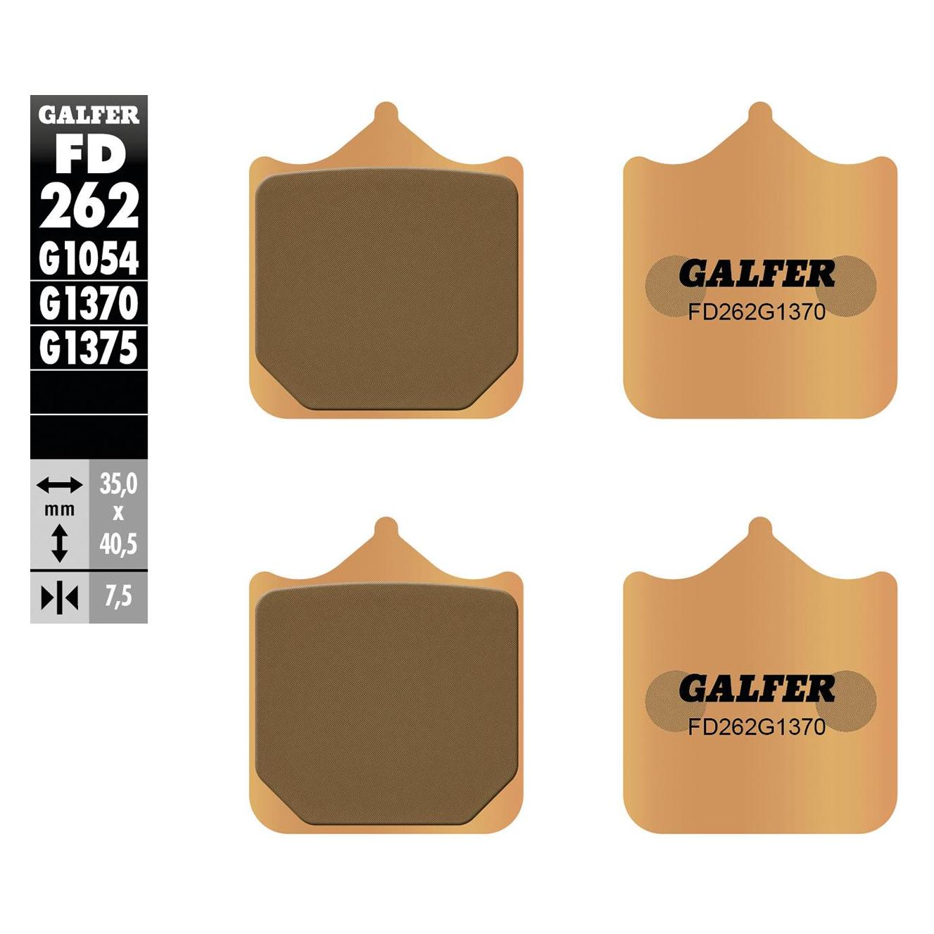 Galfer Bike Galfer Bremsbelag FD262 Satz G1370 Sintermetall Strasse ABE FD262-G1370 840016006 (Sintermetall) (FD262-G1370)