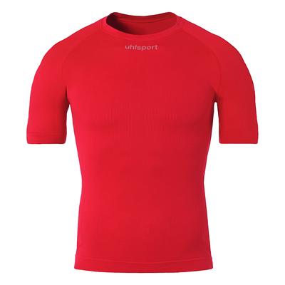 Kompressionsshirt UHLSPORT "Shortsleeve Performance Pro Kids", Jungen, Gr. 128, rot, Obermaterial: 100% Polyamid Polyam.recyc., Shirts