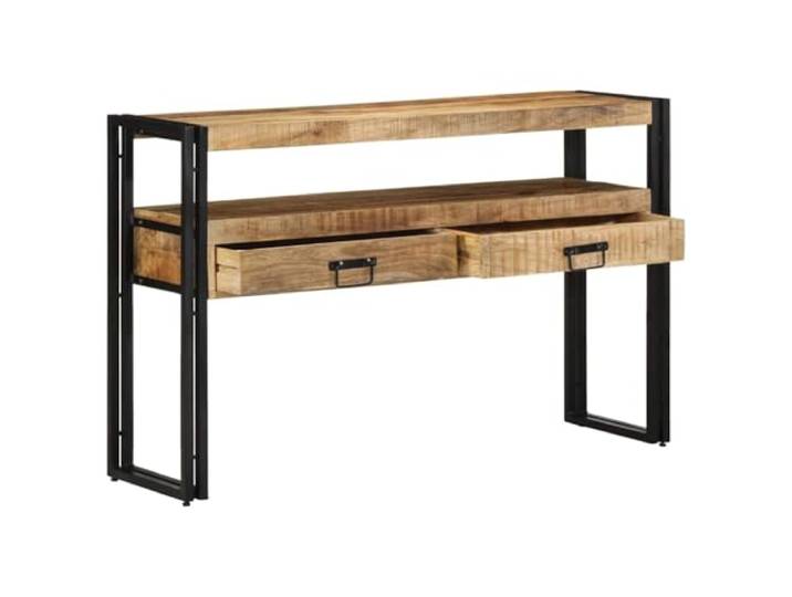 GPUTYGHN Konsolentisch mit Regal Braun 120 x 33 x 75 cm Massivholz Mango Stahlrahmen,traditionelle Schubladen,minimalistisch,Flur,Wohnzimmer,Eingang,Innenbereich