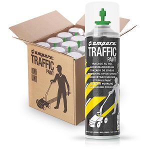 AMPERE Markierungsspray Traffic Paint, grün, Langzeit, 12 Dosen je 500 ml