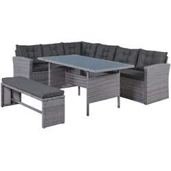 Happy Home 14tlg. Elegantes Ecksofa Set ca. 177 x 235 x 74 cm - Grau