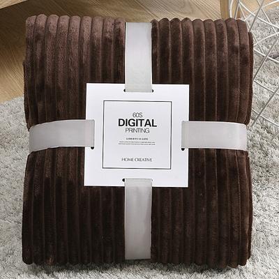 Shop Station Luxury Coral Velvet Blanket Ultra Soft Flannel Throw Blanket For Couch, Bed & All Season Comfort brown 27.56 39.37 In