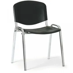 Konferenzstuhl - Kunststoff, schwarz, Biedrax Z9527c, Fußgestell verchromt