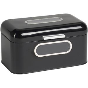 Echtwerk Brotkasten Retro small, Metall, Klappdeckel, 30 x 20 x 16,5 cm, schwarz