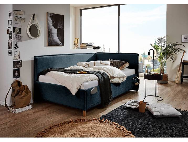 Kojenbett 120 x 200cm mit Lattenrost Blau