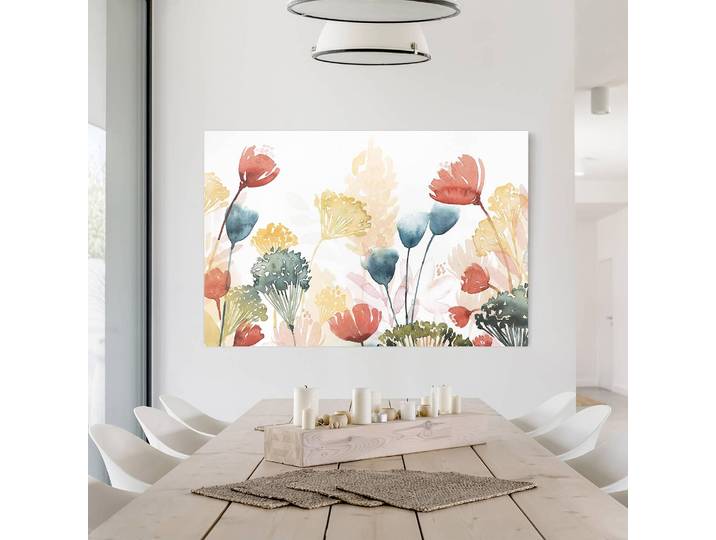 Leinwandbild Wildblumen im Sommer VII Leinen Multicolor 120cm