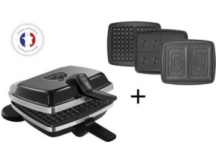 Lagrange - Croque, Gaufrier, Gaufrette Super 2 Antiadhésif Noir Gaufres +Gt+Cm