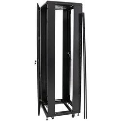 Roadinger SSC-32 Stahlschrank mit Glastür 32HE, Audio Racks + Cases, Schwarz