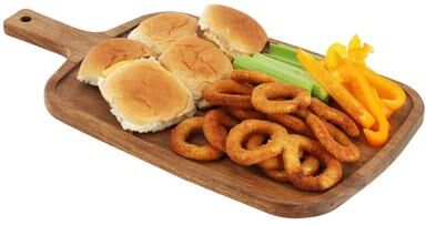 MegaChef 14 Inch Acacia Wood Rectangle Serving Board with Handle