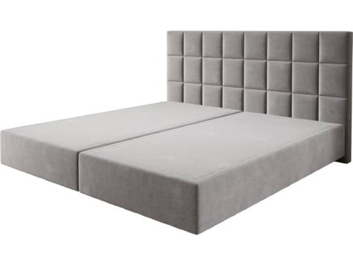 DELIFE Boxspringgestell Dream-Fine Mikrofaser Grau 200x200 cm