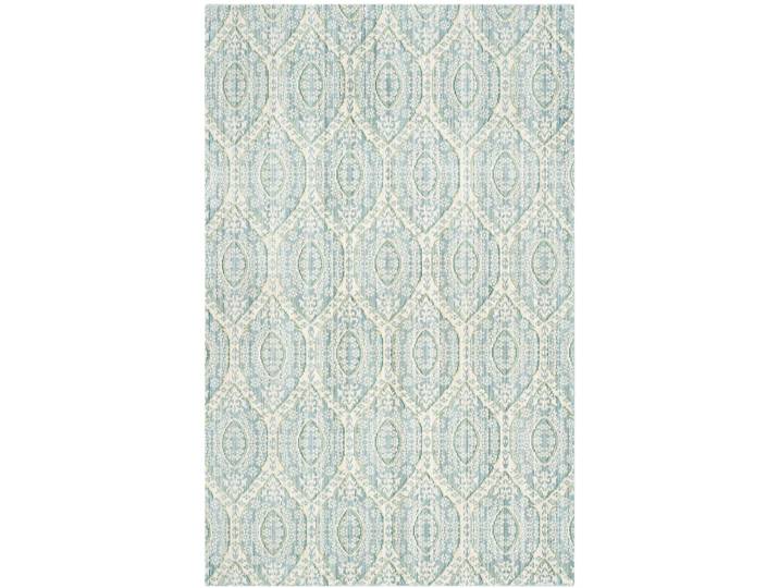 Tapis artisanat inspiré en polyester vert/beige, 122 x 183 cm