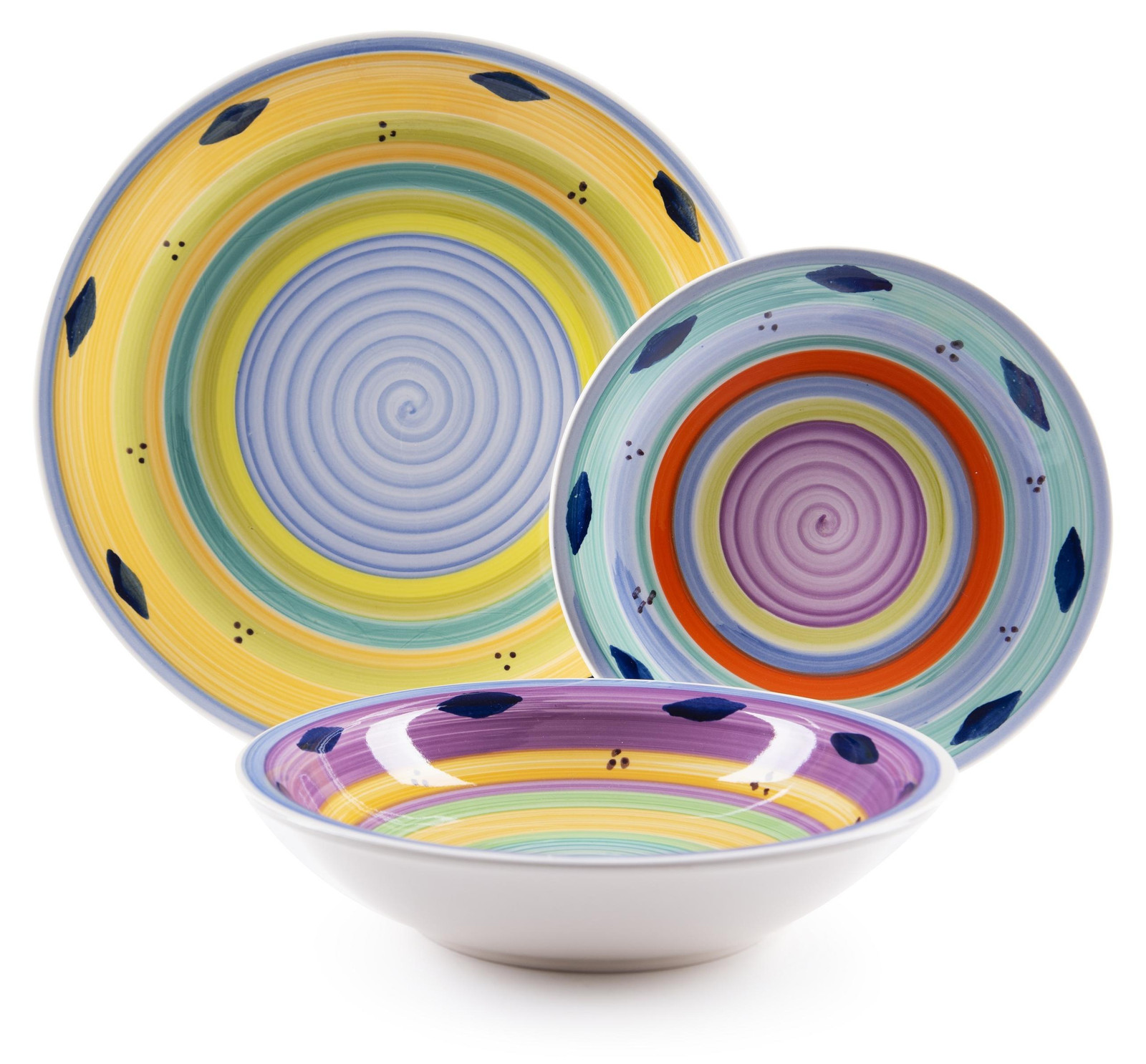 Excelsa 18-delige Esprit servies van keramiek in kleurrijk design