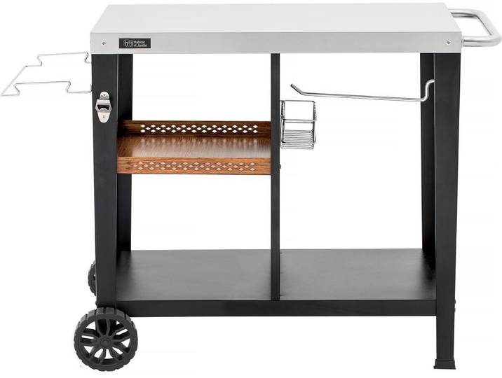 Desserte de barbecue en métal Gelia - 117 x 59 x 80 cm - Noir