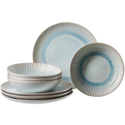 Tafelservice RITZENHOFF & BREKER "Mira", blau, 8, Steingut, Geschirr-Sets, Tafelservice