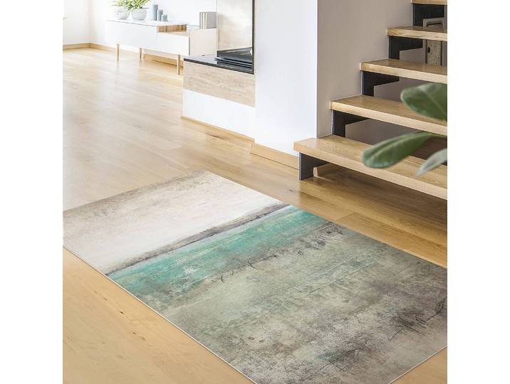 home24 Vinyl vloerkleed Horizon Turquoise I 80 x 160cm turquoise