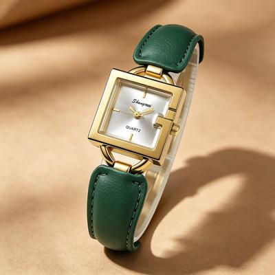 Fusion Finds Elegant Women's Quartz Watch Minimalist Alloy Ladies Business Watch For Casual & Office Wear green