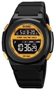 Everyday Crate SKMEI 1821 Digital Sports Watch Waterproof Silicone Strap LED Electronic Watch black Gold