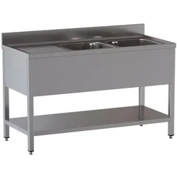 GastroHero Spültisch ECO 15x7 mit 2 Becken rechts