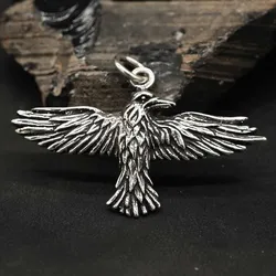 Drachensilber Rabe Silber Schmuck Anhänger 925 Silber - Silber