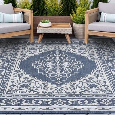Alise Rugs Exo Coastal Oriental Indoor/Outdoor Area Rug