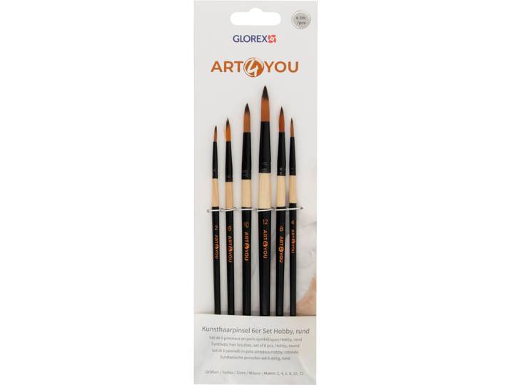 Synthetic Hobbypinsel 6er Set rund, Gr.