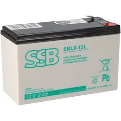 SSB Battery SBL9-12L AGM Bleiakku 12V 9Ah T2 / Faston 6,3 mm
