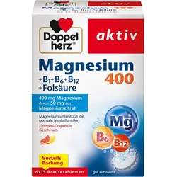 Doppelherz Magnesium 400 + B1 + B6 + B12 +folsäure 90 ST