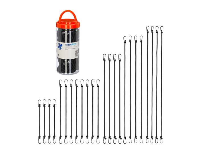 Spanngummi 24er-Set 5 Grössen Schwarz