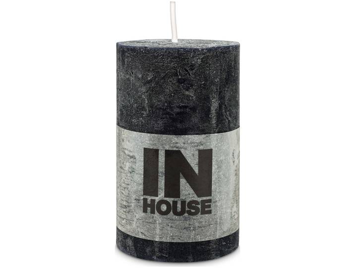 Inhouse Zylinderkerze Rustic 60x100 Schwarz