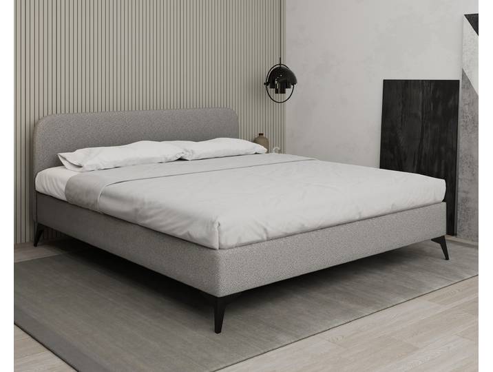 MAVILO 180x200cm, Polsterbett, Doppelbett, Stoff Grau - Raven 06