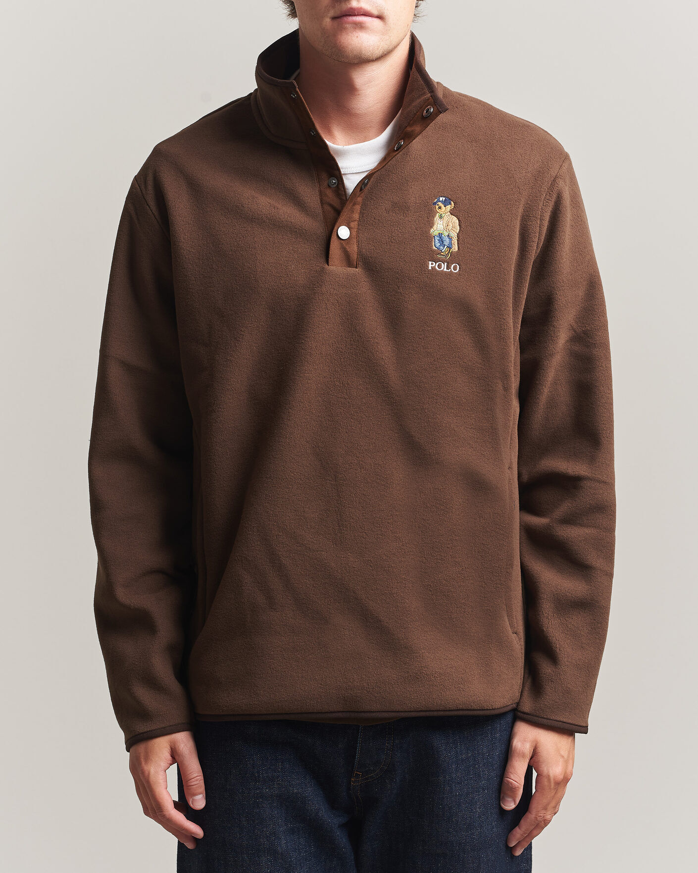 Polo Ralph Lauren Fleece Pullover Sweatshirt Luggage Brown men XXL Brun