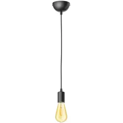ledscom.de Pendelleuchte DORI, schwarz matt, inkl. E27 Lampe Vintage Retro gold 3,83W extra-warm-weiß 489lm