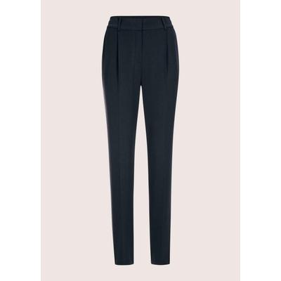 Bundfaltenhose MADELEINE "Chinohose Konische Businesshose mit Stretch-Komfort", Damen, Gr. 38, N-Gr, blau (marine), Obermaterial: 62% Polyester PES. 32% Viskose CV. 6% Elasthan EL., Modern, Hosen