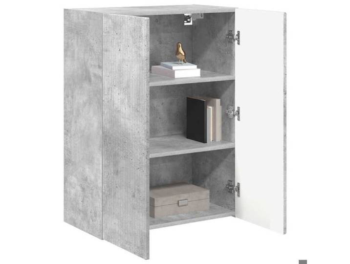 NEW Gris Meuble télé - - Meuble TV mural 59 5X31X80 cm Gris béton Bois d'ingénierie - design moderne(1parcel)1724814