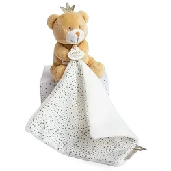 DOUDOU - Brauner Taschentuchbär Little King, 10 cm