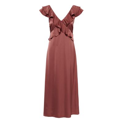 Midikleid KAFFE "Damen Kleid KAsadie", Damen, Gr. 46, N-Gr, rot (port), Obermaterial: 100% Polyester PES., Kleider Midikleid