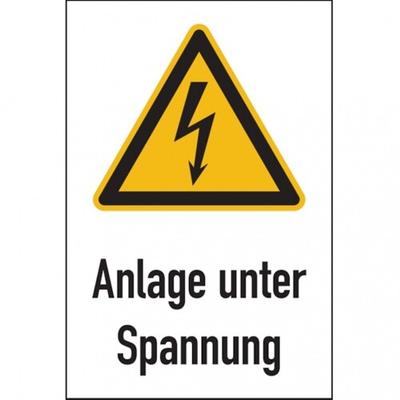 König Werbeanlagen Dreifke® Warnschild, Kombischild, Anlage unter Spannung - 200x300x0.6 mm Magnetfolie