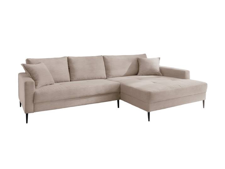 Ecksofa Cord beige 276 x 173 cm - OT rechts - SUMMER