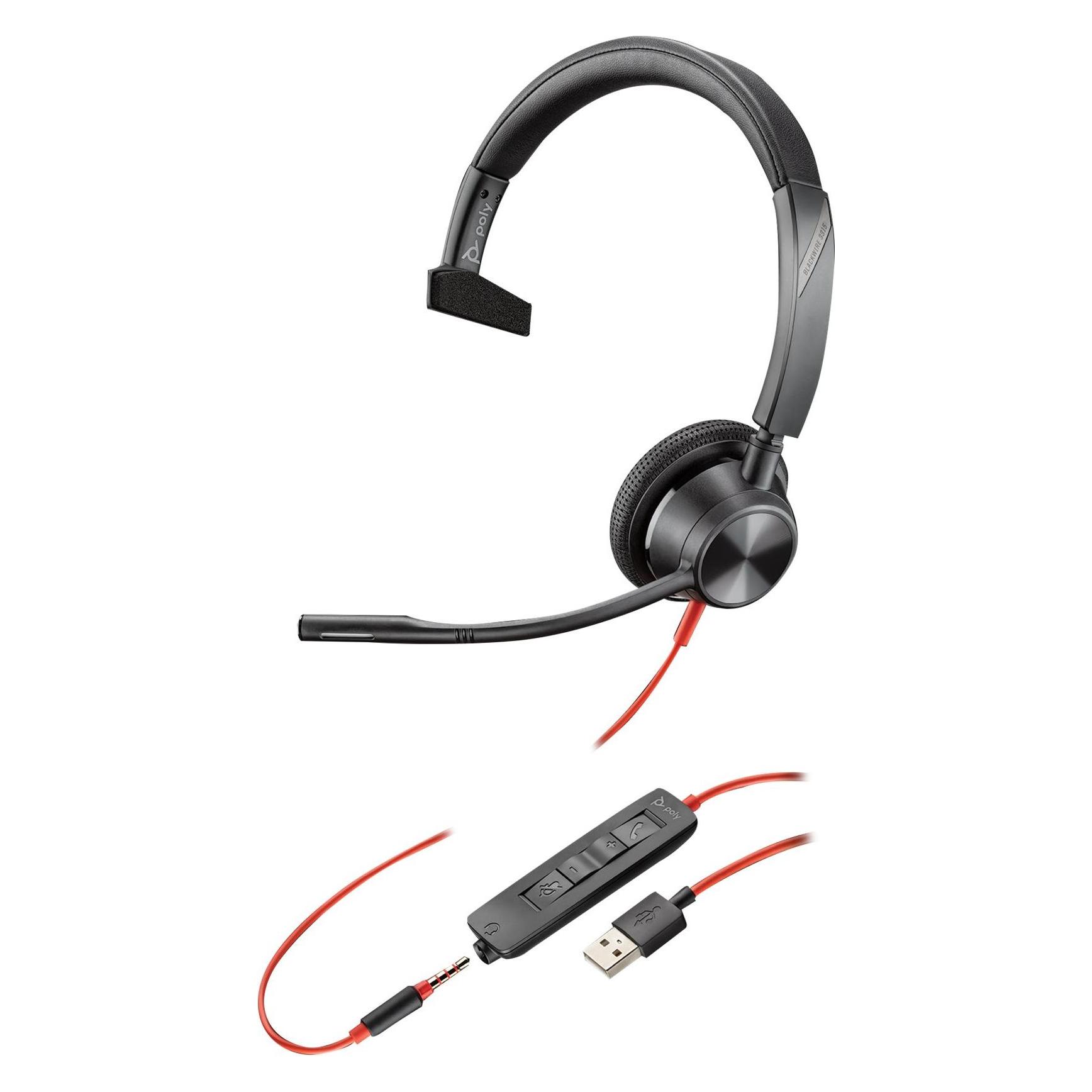 HP Poly Blackwire 3315 USB-A Headset (Kabelgebunden, USB-A) (213936-101)