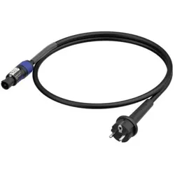 Neutrik 1036413 Strom Anschlusskabel Schwarz 3 m (3 m), Stromkabel, Schwarz