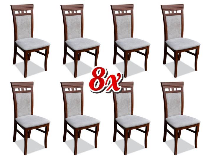 JVmoebel Esszimmerstuhl Elegantes graues Stuhl- und Garnitur-Set aus Massivholz (Set), Made in Europa