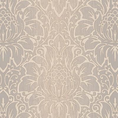 Venetian Damask Evanston 32.7 Ft. x 20.5 In. Vinyl Beige Modern Damask Wallpaper Covering