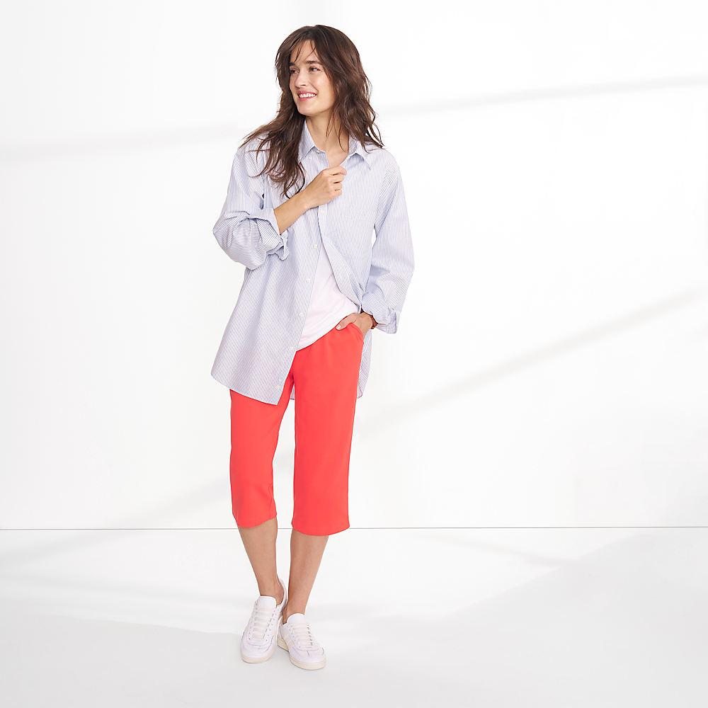 Sport Knit Caprihose für Damen, Damen, size: regular, Orange, Baumwolle, by Lands' End